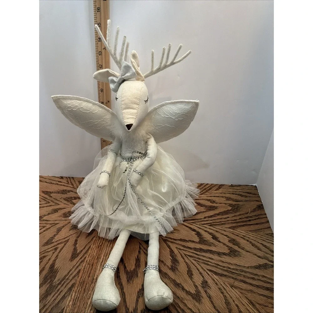 Weighted Sitting Holiday Angel‎ Deer Plush Christmas Decor